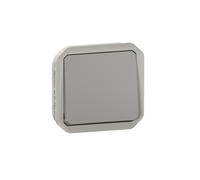 Interrupteur ou va-et-vient étanche Plexo 10AX 250V~ IP55 IK08 avec enjoliveur finition gris - LEGRAND - 069511L