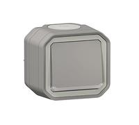 Interrupteur ou va et vient lumineux LEGRAND avec voyant étanche Plexo Gris 10A 250~ IP55 IK08 livré complet pour fixat. saillie
