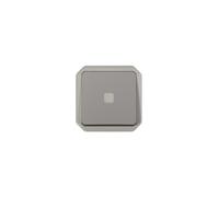 Interrupteur ou va-et-vient témoin sans Neutre avec voyant étanche Plexo 10AX 250V~ IP55 IK08 enjoliveur finition gris - 069515L - Legrand