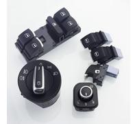 Interrupteur Phare Compatible Avec VW Pour 2008-2012 Pour 2003-2010 Pour Caddy 2004-2008 Bouton Commutateur Phare Antibrouillard Chromé Automatique 5ND941431B(E)