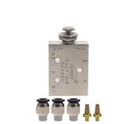Interrupteur pneumatique à bouton-poussoir en métal, filetage mâle TAC2-41P ", 2 positions, 5 voies, Valve mécanique, interrupteur de Valve d'échappement avec raccord, 1/8(With 8mm Fittings)