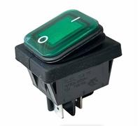 Interrupteur polaire vert pour réfrigérateur/congélateur - Interrupteur principal pour réfrigérateur - Étanche IP65 - Interrupteur marche/arrêt - 16 A - 4 broches