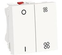 Schneider Electric - Unica - commande VMC - ON/OFF + 2 vitesses - 10A - 2 mod - Blanc - méca seul - NU321418
