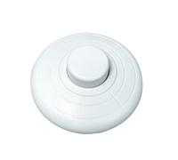 Interrupteur poussoir à pied, unipolaire blanc pour câble électrique, 2x0,75mm2- Tibelec