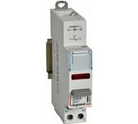 Legrand 412915 Inter poussoir modulaire, double fonction, contact 1NF + voyant LED rouge, 110V à 400V, 1 module