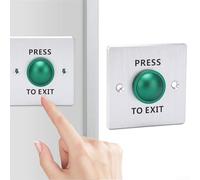 Interrupteur poussoir de porte, en acier inoxydable 12 à 24 V, interrupteur de déverrouillage de porte, bouton poussoir, pour système de contrôle d'accès de sécurité, 8,6 x 8,6 cm