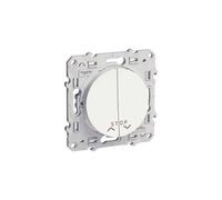 Schneider Electric – Poussoir Odace S520227 – 2 boutons, fonction stop pour volets-roulants, blanc