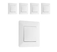 Interrupteur poussoir - ZENITECH - Lot de 5 - 10A - Blanc - Design moderne - Installation rapide - Sécurisé