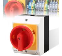 Interrupteur principal, 16 A, 3 pôles, interrupteur rotatif, interrupteur d'arrêt IP65, interrupteur de réparation avec boîtier de séparation de l'alimentation pour connecter des interrupteurs et