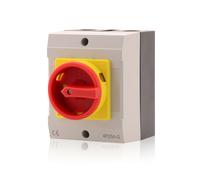 Intratec Interrupteur principal 25 A, 4 pôles - IP65 interrupteur etanche pour une coupure sûre - Arret d'urgence pour l'industrie - interrupteur saillie avec boîtier en plastique 230 V 400 V