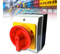 Interrupteur principal: 25A, interrupteur rotatif à 4 pôles, interrupteur IP65, interrupteur de réparation avec boîtier, séparation d'alimentation pour connecter des interrupteurs et déconnecter