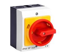 Interrupteur Principal, Disjoncteur 16 A, 3 Broches, Interrupteur Rotatif avec Boîtier en Plastique, Interrupteur Sectionneur de