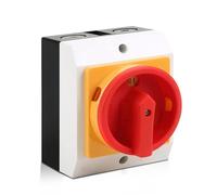 Interrupteur principal Disjoncteur 25 A Interrupteur rotatif Disjoncteur : WIYETY 4 broches Interrupteur de réparation avec boîtier de séparation de l'alimentation, fonctionnement d'arrêt