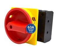 Interrupteur principal Intratec 63A 4 pôles - Sectionneur de charge IP65 pour montage en façade - Interrupteur d’arrêt d’urgence industriel - Commutateur rotatif sécurisé 230V 400V