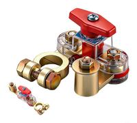 Interrupteur principal rotatif à double tête positif négatif en cuivre pur pour véhicules 12 V-24 V avec protection contre la rouille et clé Montage facile grâce au design à bouton rotatif