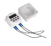 Interrupteur programmable Minuterie numérique programmable DC 5 V 7 Jours, contrôle du Relais horaire au Format 12/24 h, Horloge avec Fonction Compte à rebours Off(with Enclosure Wires)