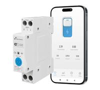 Interrupteur rail DIN WiFi avec compteur de consommation NIVIAN Smart Home - Télécommande par application, protection électrique 1-63 A, automatisations, Alexa et Google
