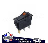 INTERRUPTEUR RECTANGLE LED JAUNE A BASCULE 2 POSITION 3 BROCHES 12V 230V