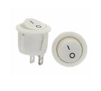 Interrupteur rond 20 mm 2 contacts blanc 250 V 6 A ON/OFF SWITCH 2 broches