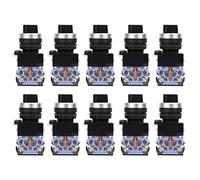 Interrupteur rotatif-10Pcs BEM38-11X/21 noir 1 bouton ouvert 1 fermé 2 positions autobloquant 22mm