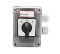 Interrupteur rotatif 20 A 3 broches avec boîtier de protection IP65, commutateur à cames pour AC 440 V/CC 240 V, interrupteur industriel étanche pour contrôle du moteur et circuit de courant, modèle