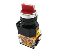 Interrupteur rotatif 22 mm Rastend Momentary 2NO 1NO1NC 2 3 positions DPST 10 A 400 V Interrupteur d'alimentation marche/arrêt Rouge Vert Noir (poignée courte rouge, (MOMENTARY) RESET_2 POSITION)