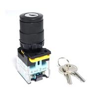 Interrupteur rotatif de démarrage à clé marche/arrêt avec Fixation 22mm FXB38 verrouillage autobloquant 2NO 1NO1NC interrupteur 2/3 positions avec clés 440V 10A 1 pièces(2 Position)