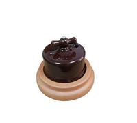 Interrupteur rotatif en céramique for applique murale, bouton de commande à 2 positions, idéal for les travaux de rénovation domiciliaire.(Black Socket)