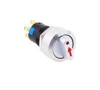 Interrupteur rotatif en métal de 16 mm, 2 ou 3 positions, marche/arrêt, 12 V, LED rouge/vert, bouton-poussoir en acier inoxydable, 1 NO/1 NC, verrouillage SPDT(Red,3 POSITION 2NO2NC_24V)