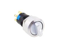 Interrupteur rotatif en métal de 16 mm, 2 ou 3 positions, marche/arrêt, 12 V, LED rouge/vert, bouton-poussoir en acier inoxydable, 1 NO/1 NC, verrouillage SPDT(WHITE,2 POSITION 2NO2NC_110V)