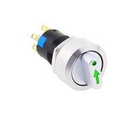 Interrupteur rotatif en métal de 16 mm, 2 ou 3 positions, marche/arrêt, 12 V, LED rouge/vert, bouton-poussoir en acier inoxydable, 1 NO/1 NC, verrouillage SPDT(Green,2 POSITION 1NO1NC_220V)