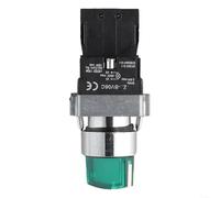 Interrupteur rotatif lumineux avec indicateur LED vert pour contrôle industriel monté sur panneau et applications de relais XB2 (vert) 22 mm 220 V