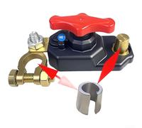Interrupteur rotatif pour déconnexion de batterie 12 V-24 V en laiton pour voitures, camions, camping-cars, bateaux - Isolation électrique fiable 10-11 mm