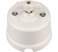 Interrupteur rotatif rétro en porcelaine I QR1 blanc