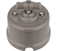 Interrupteur rotatif rétro en porcelaine I QR1 gris-beige