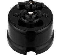 Interrupteur rotatif rétro en porcelaine I QR1 noir