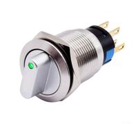 Interrupteur rotatif robuste avec indicateur LED, parfait pour le contrôle d'équipement dans les machines CNC et les instruments industriels (rouge)