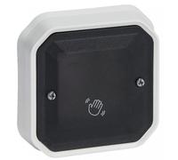 LEGRAND, Plexo 069595L Interrupteur sans contact pour porte de garage Mode continu/impulsion Contact de fermeture/contact d'ouverture éclairé 24 W 12 VDC 24 VDC 48 VDC Gris