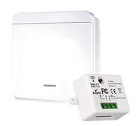 Interrupteur Sans Fil 230 V Avec Récepteur pour Lampe Commutateur Télécommandé RF 433 MHz Portée 50 m Kit Interrupteur Lumière Sans Câblage Installation Facile Panneau Wireless Switch