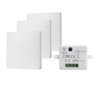 Interrupteur sans fil 230V interrupteur va et vient sans fil 10A 433MHz interrupteur radio sans fil et sans pile d'éclairage télécommandé Portée 30M Sans Câblage 1 récepteur 3 Contrôleur WHD05+WHZ03