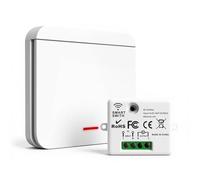 Interrupteur Sans Fil, 230V Interrupteur Va Et Vient Sans Fil, Interrupteur Radio D'éclairage Portée Télécommandé De 30 M, Panneau Mural RF Et Contrôleur De Récepteur 10A, Pour Lampe Jusqu'à 1500W,1V1