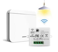 Interrupteur Sans Fil 230V - Sans Perçage ni Travaux Électrique - Va et Vient Sans Fil Intelligent pour Luminaire Chambre à Coucher, Salon, Escalier, Extérieur (1 Récepteur + 1 Interrupteur)