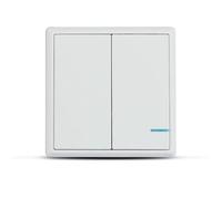 Interrupteur sans fil à double bouton avec capteur couleur blanc IP54