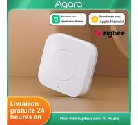 Interrupteur sans fil Aqara Mini, connexion au capteur Zigbee, télécommande intelligente, bouton de commande à une touche, sécurité, compatible avec l'application Mi Home et Homekit 4 Pcs