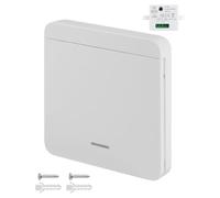 Interrupteur Sans Fil Connecté Va et Vient avec Émetteur et Récepteur 10A 240V, Télécommande sans Fil, Portée 50m, Système Sans Fil pour Éclairage avec Pile 12V