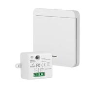 Interrupteur Sans Fil Connecté Va et Vient avec Émetteur et Récepteur 10A 240V, Télécommande sans Fil, Portée 50m, Système Sans Fil pour Éclairage avec Pile 12V