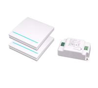 Interrupteur sans Fil, Interrupteur d'éclairage sans fil, RF 433Mhz Interrupteur va et Vient sans Fil et contrôleur 10A, installation facile, portée de 100 m - 2 interrupteurs blanc et 1 récepteur