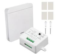 Interrupteur Sans Fil Kit avec Récepteur 10A RF 433Mhz Interrupteur va et vient Sans Fil Portée de 50 Mètres Installation Facile Interrupteur Connecté pour Maison Intelligente Lampe Pile non Incluse