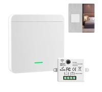 Interrupteur Sans Fil Kit, Va et Vient Sans Fil avec Récepteur 10A 230V 433MHz Pour Lampe Jusqu'à 1500WInterrupteur Radio D'éclairage Télécommandé Portée 30m (1 Récepteur + 1 Interrupteur)