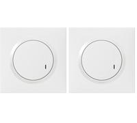 Interrupteur sans Fil On/Off pour Éclairages et Prises Connectés Dooxie with Netatmo complet (Fixation Adhésive, Support, Enjoliveur et Plaque - Finition Blanc - 199233 - Legrand (Lot de 2)